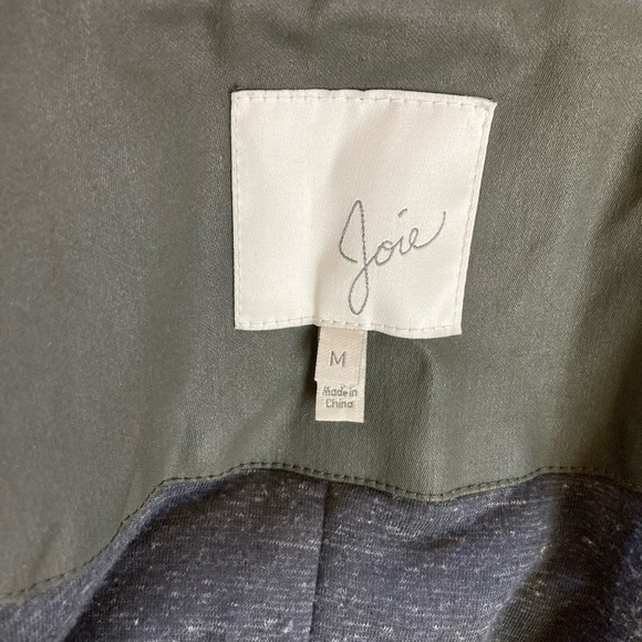 Joie Olive Green Coat Jacket with Fur Hoodie - Picture 5 of 6